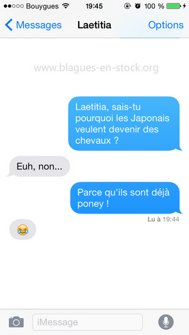 Pourquoi les Japonais veulent devenir des chevaux perle de sms et des textos http://www.blagues-en-stock.org
