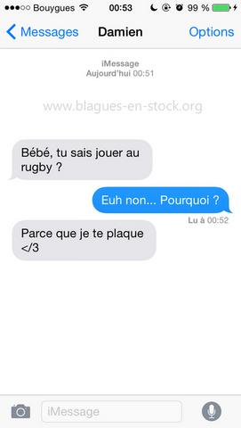 Bébé tu sais jouer au rugby perle de sms et des textos http://www.blagues-en-stock.org
